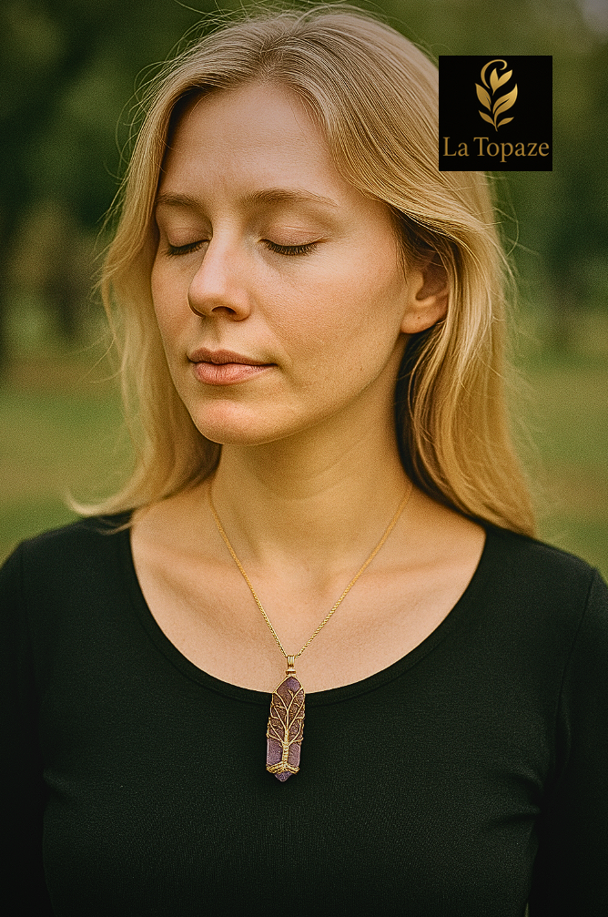 La Topaze™ – Pendentifs, Arbre de Vie en Cristal Naturel