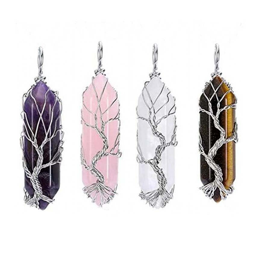 La Topaze™  – Pendentifs, Arbre de Vie en Cristal Naturel